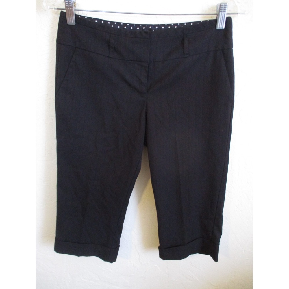 Tracy Evans Black Cuffed Capri Pants Size 1